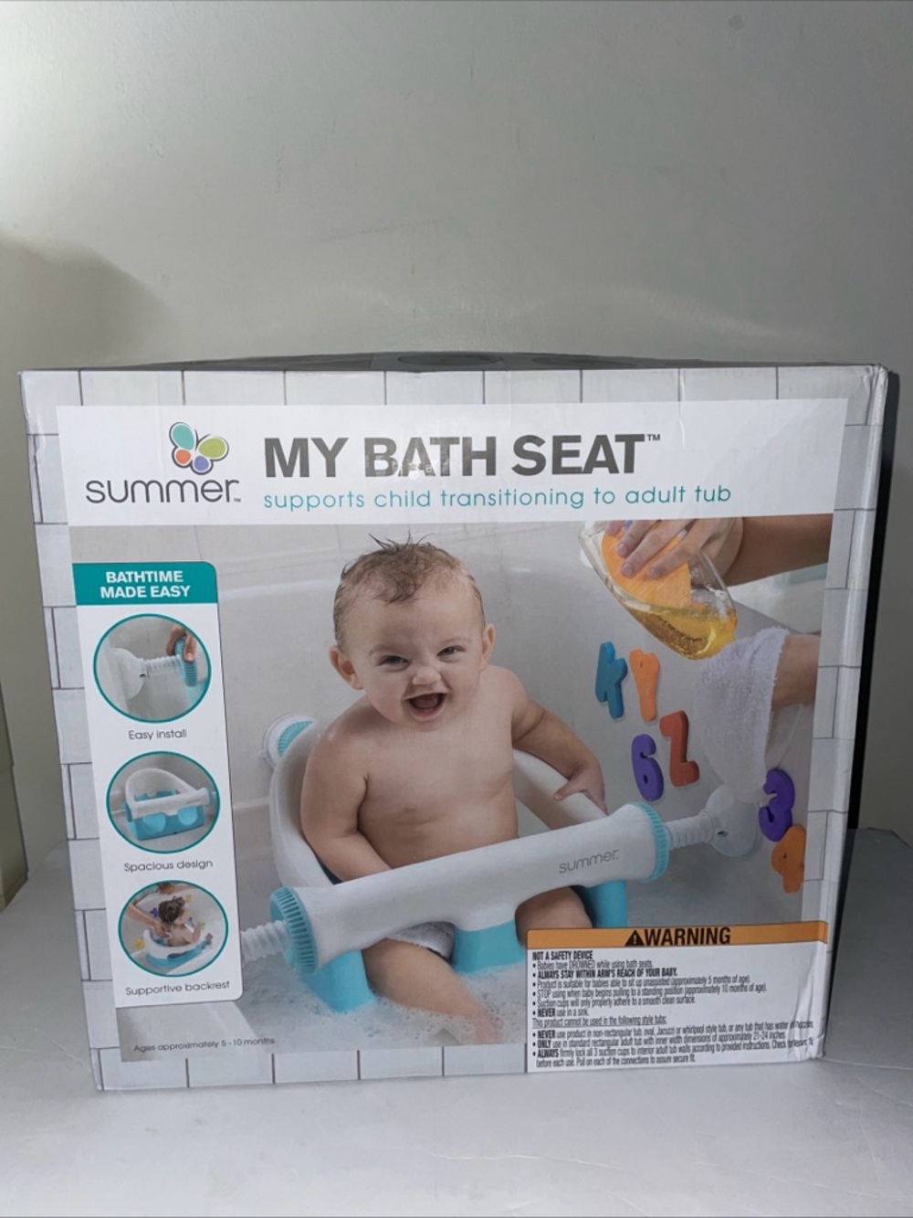 Summer My Bath Seat — Baby Tub Seat in White and Aqua